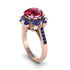 Ruby Halo Sunburst Engagement Ring - Winter No. 71 image 2