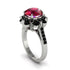Ruby Halo Sunburst Engagement Ring - Winter No. 42 image 2