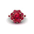 Ruby Halo Sunburst Engagement Ring - Winter No. 56 image 3