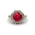Ruby Halo Sunburst Engagement Ring - Winter No. 10 image 3