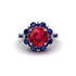Ruby Halo Sunburst Engagement Ring - Winter No. 72 image 3