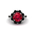 Ruby Halo Sunburst Engagement Ring - Winter No. 42 image 3