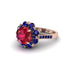 Ruby Halo Sunburst Engagement Ring - Winter No. 71 image 1