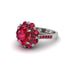 Ruby Halo Sunburst Engagement Ring - Winter No. 57 image 1