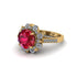 Ruby Halo Sunburst Engagement Ring - Winter No. 10 image 1