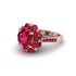 Ruby Halo Sunburst Engagement Ring - Winter No. 56 image 1