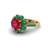 Ruby Halo Sunburst Engagement Ring - Winter No. 25 image 1