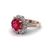 Ruby Halo Sunburst Engagement Ring - Winter No. 11 image 1