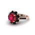 Ruby Halo Sunburst Engagement Ring - Winter No. 41 image 1