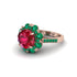 Ruby Halo Sunburst Engagement Ring - Winter No. 26 image 1