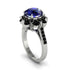 Sapphire Halo Sunburst Engagement Ring - Winter No. 45 image 2