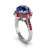 Sapphire Halo Sunburst Engagement Ring - Winter No. 60 image 2