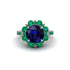 Sapphire Halo Sunburst Engagement Ring - Winter No. 30 image 3