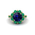 Sapphire Halo Sunburst Engagement Ring - Winter No. 28 image 3