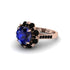 Sapphire Halo Sunburst Engagement Ring - Winter No. 44 image 1