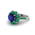 Sapphire Halo Sunburst Engagement Ring - Winter No. 30 image 1