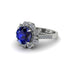 Sapphire Halo Sunburst Engagement Ring - Winter No. 15 image 1