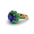 Sapphire Halo Sunburst Engagement Ring - Winter No. 28 image 1