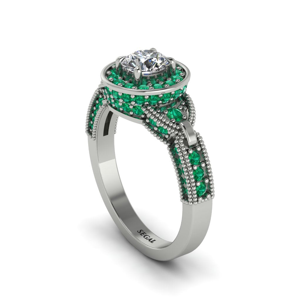 Diamond Double Halo Handmade Engagement Ring - Gracelyn No. 18