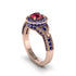 Ruby Double Halo Handmade Engagement Ring - Gracelyn No. 71 image 1