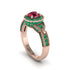 Ruby Double Halo Handmade Engagement Ring - Gracelyn No. 26 image 1
