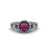 Ruby Double Halo Handmade Engagement Ring - Gracelyn No. 72 image 2
