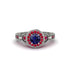 Sapphire Double Halo Handmade Engagement Ring - Gracelyn No. 60 image 2
