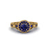 Sapphire Double Halo Handmade Engagement Ring - Gracelyn No. 73 image 2