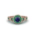 Sapphire Double Halo Handmade Engagement Ring - Gracelyn No. 29 image 2