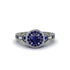 Sapphire Double Halo Handmade Engagement Ring - Gracelyn No. 75 image 2