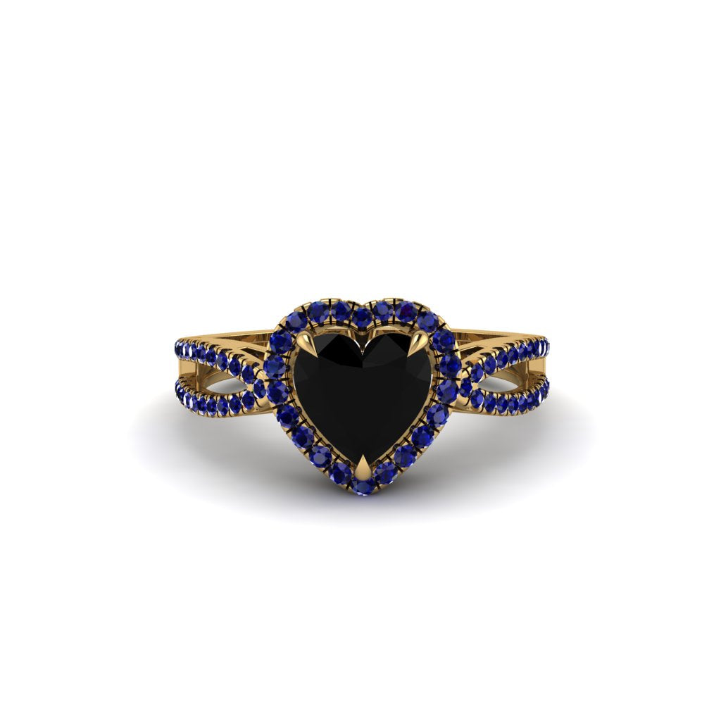 Heart's Black Diamond Embrace Engagement Ring - Alison No. 67