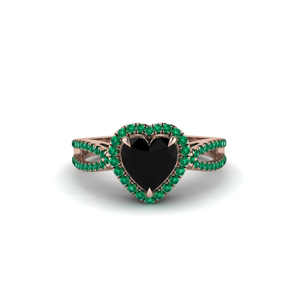 Heart's Black Diamond Embrace Engagement Ring - Alison No. 23