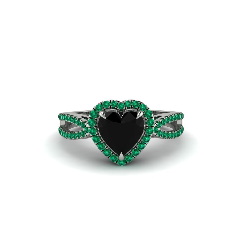 Heart's Black Diamond Embrace Engagement Ring - Alison No. 24