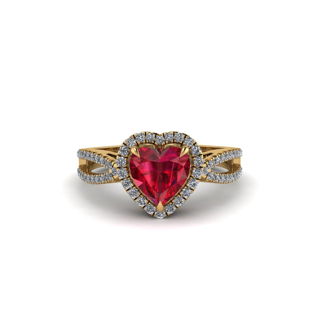 Heart's Ruby Embrace Engagement Ring - Alison No. 10