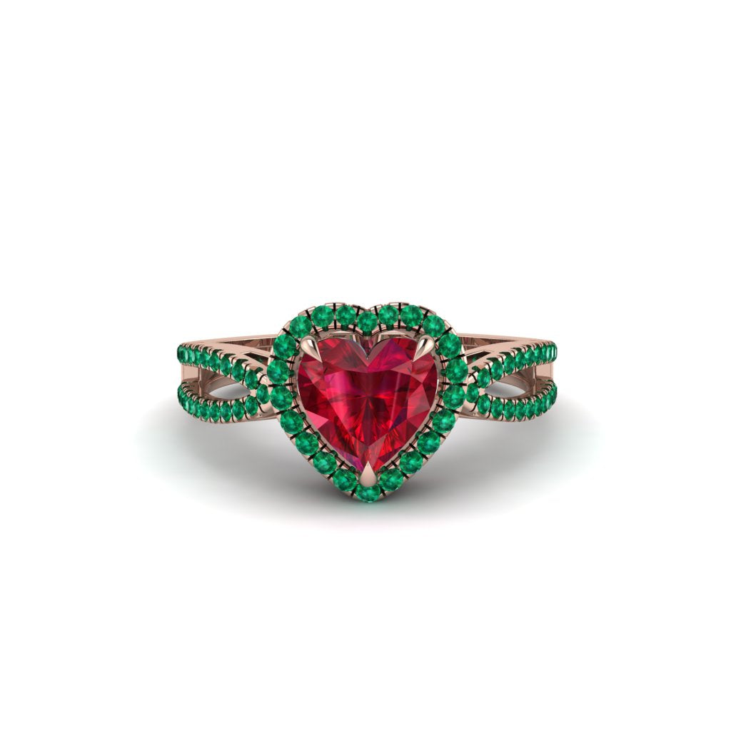Heart's Ruby Embrace Engagement Ring - Alison No. 26