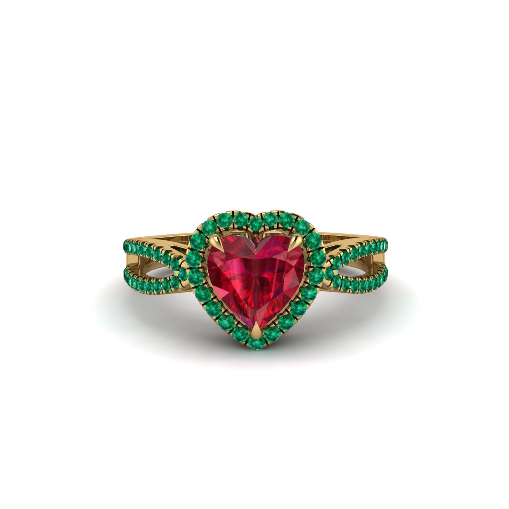 Heart's Ruby Embrace Engagement Ring - Alison No. 25