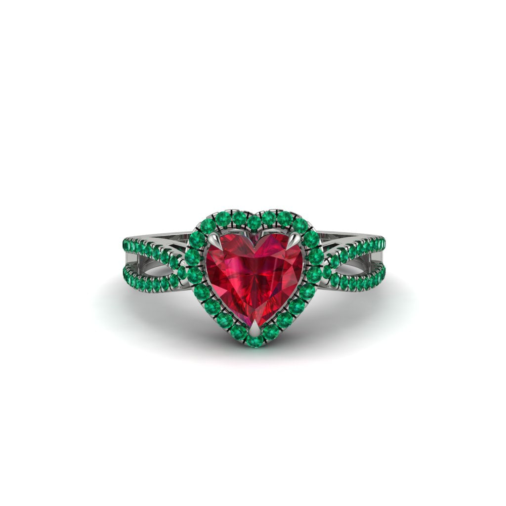 Heart's Ruby Embrace Engagement Ring - Alison No. 27