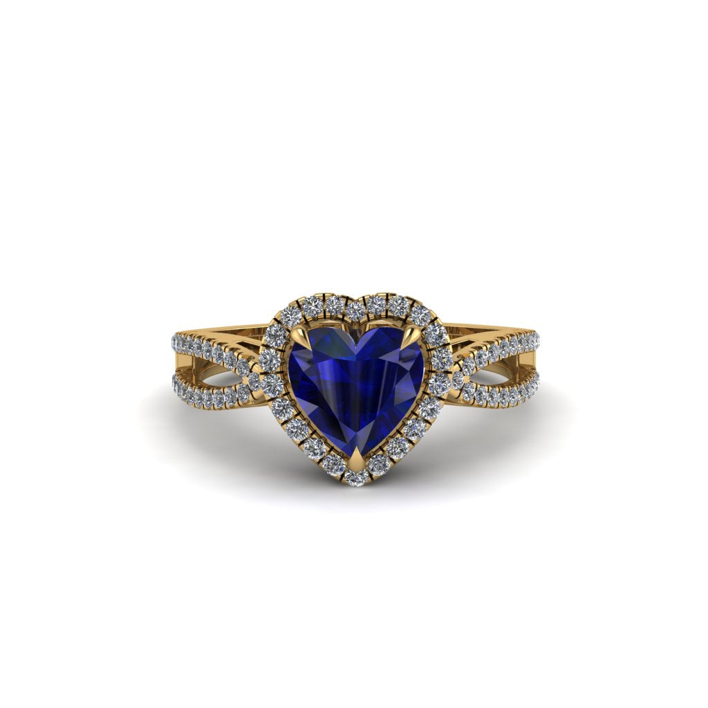 Heart's Sapphire Embrace Engagement Ring - Alison No. 13