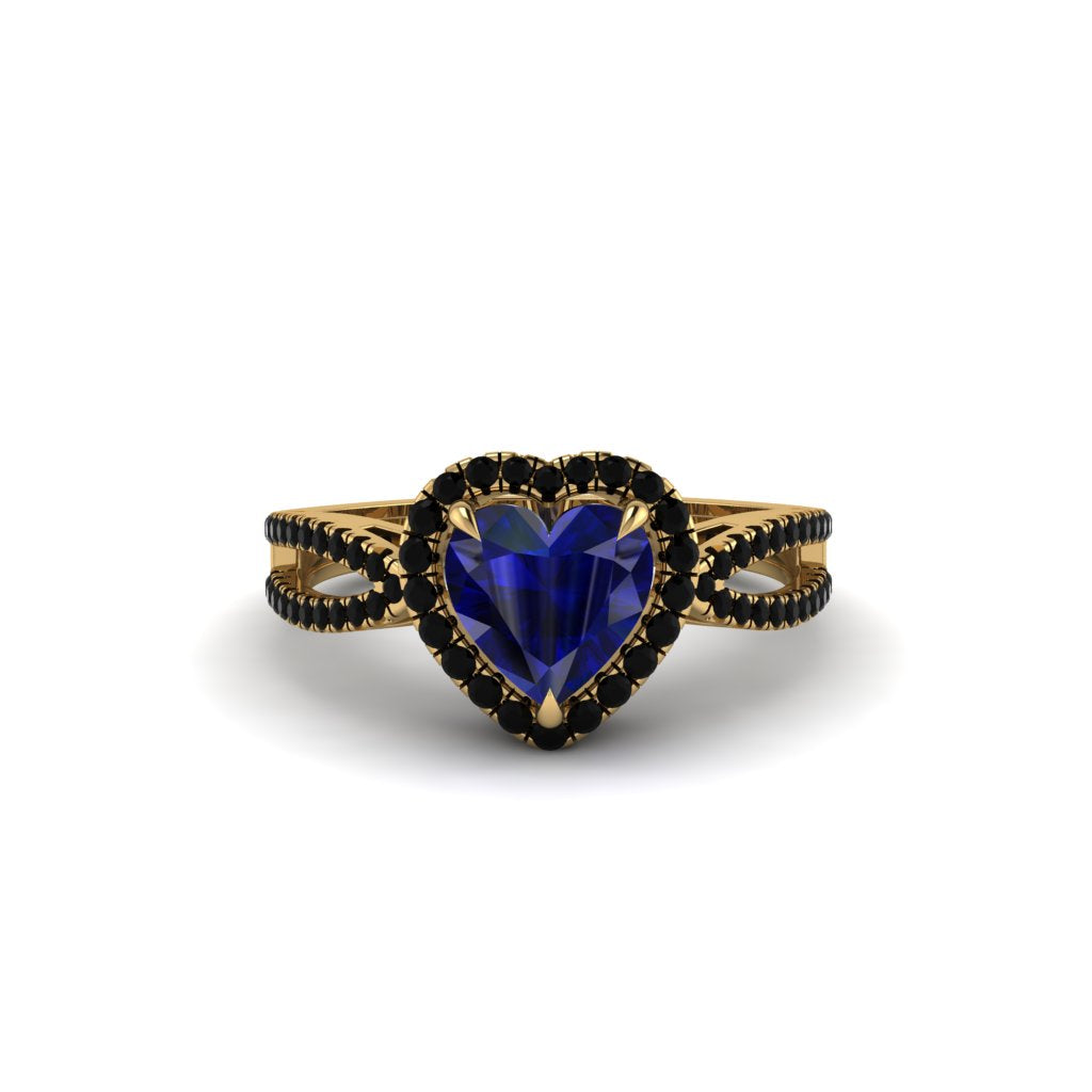Heart's Sapphire Embrace Engagement Ring - Alison No. 43