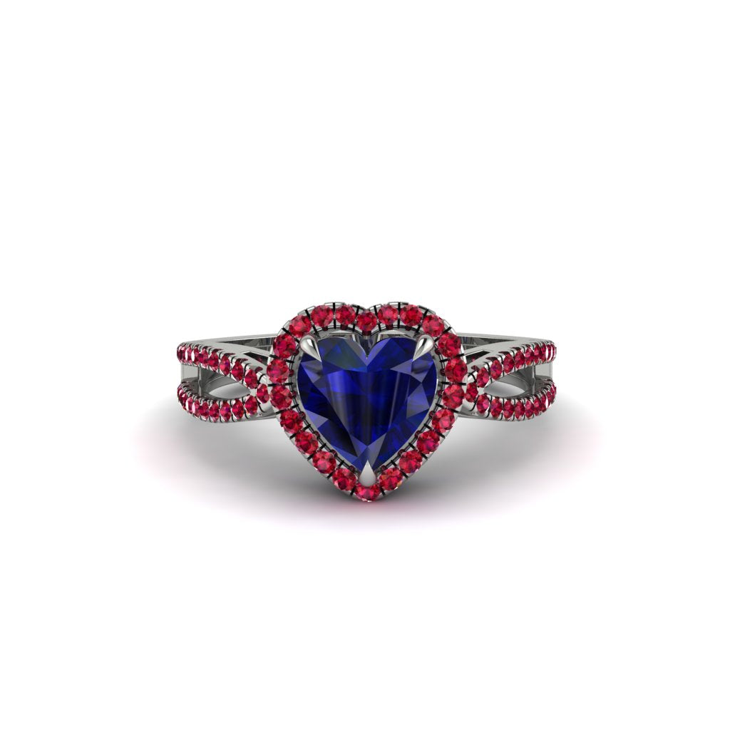 Heart's Sapphire Embrace Engagement Ring - Alison No. 60