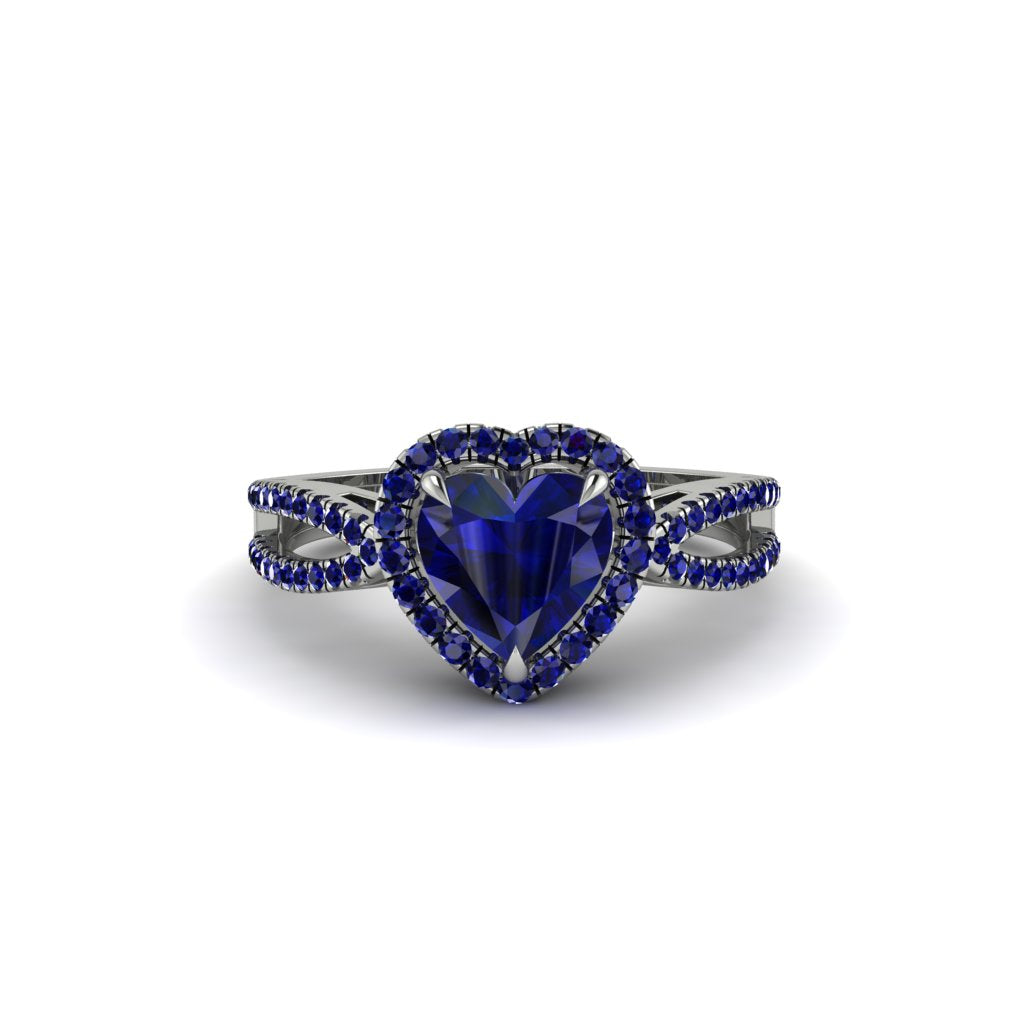 Heart's Sapphire Embrace Engagement Ring - Alison No. 75