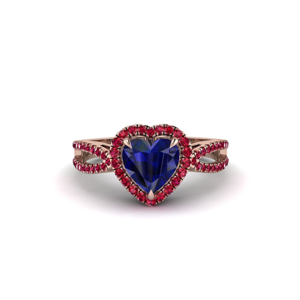 Heart's Sapphire Embrace Engagement Ring - Alison No. 59