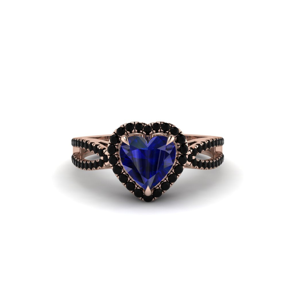 Heart's Sapphire Embrace Engagement Ring - Alison No. 44