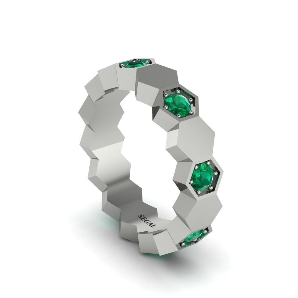 Emerald Honeycomb Eternity Ring - Maddison No. 6