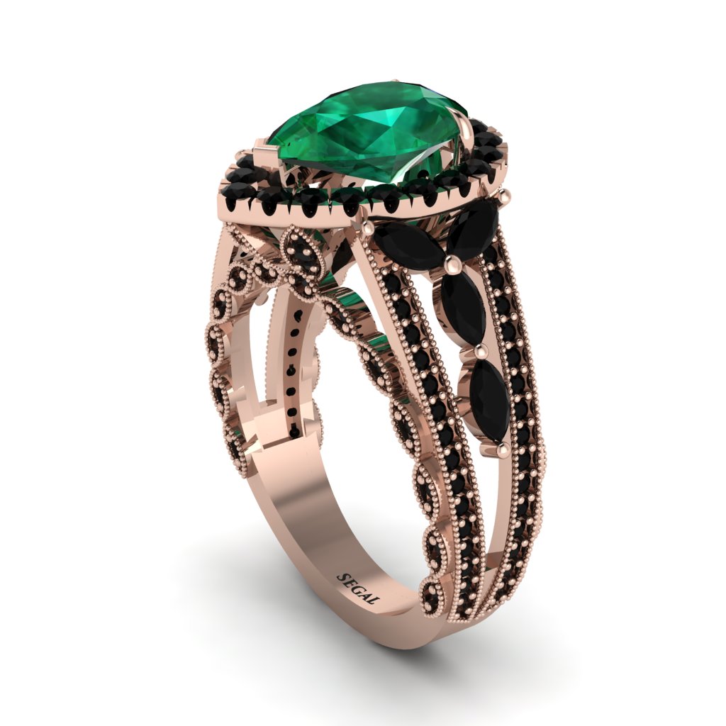 Emerald Imperial Blossom Engagement Ring - April No. 35