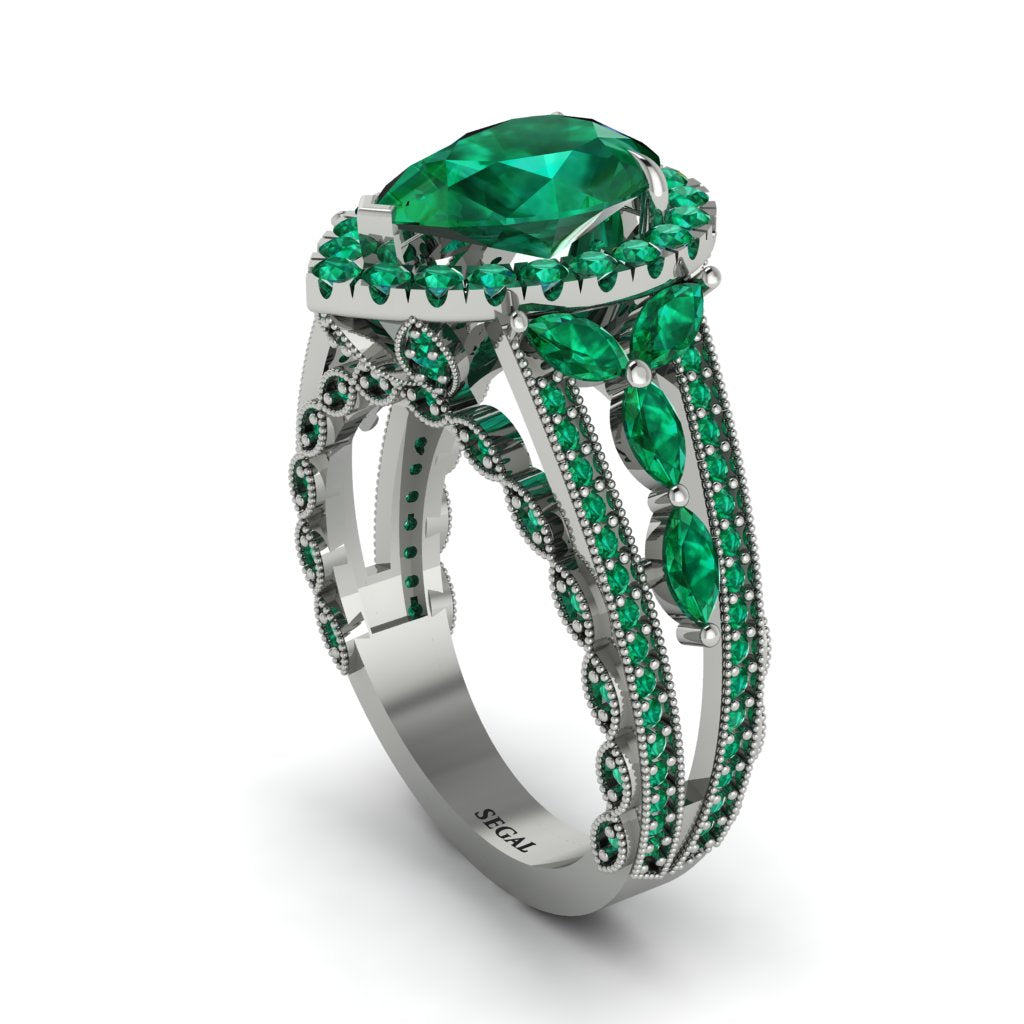 Emerald Imperial Blossom Engagement Ring - April No. 21