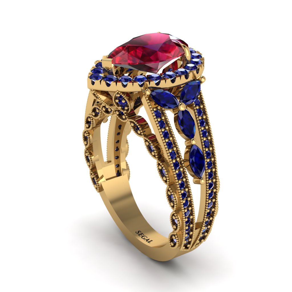 Ruby Imperial Blossom Engagement Ring - April No. 70