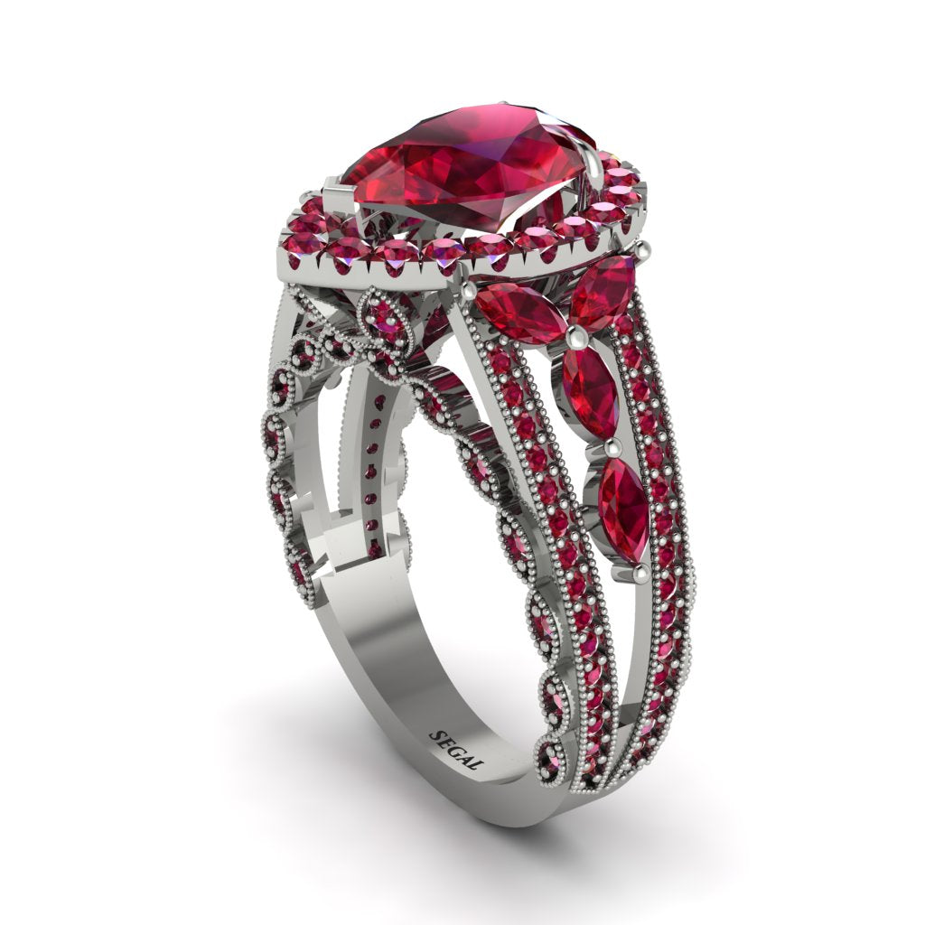 Ruby Imperial Blossom Engagement Ring - April No. 57