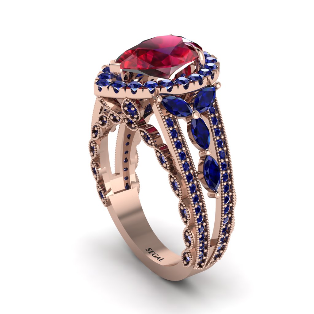 Ruby Imperial Blossom Engagement Ring - April No. 71