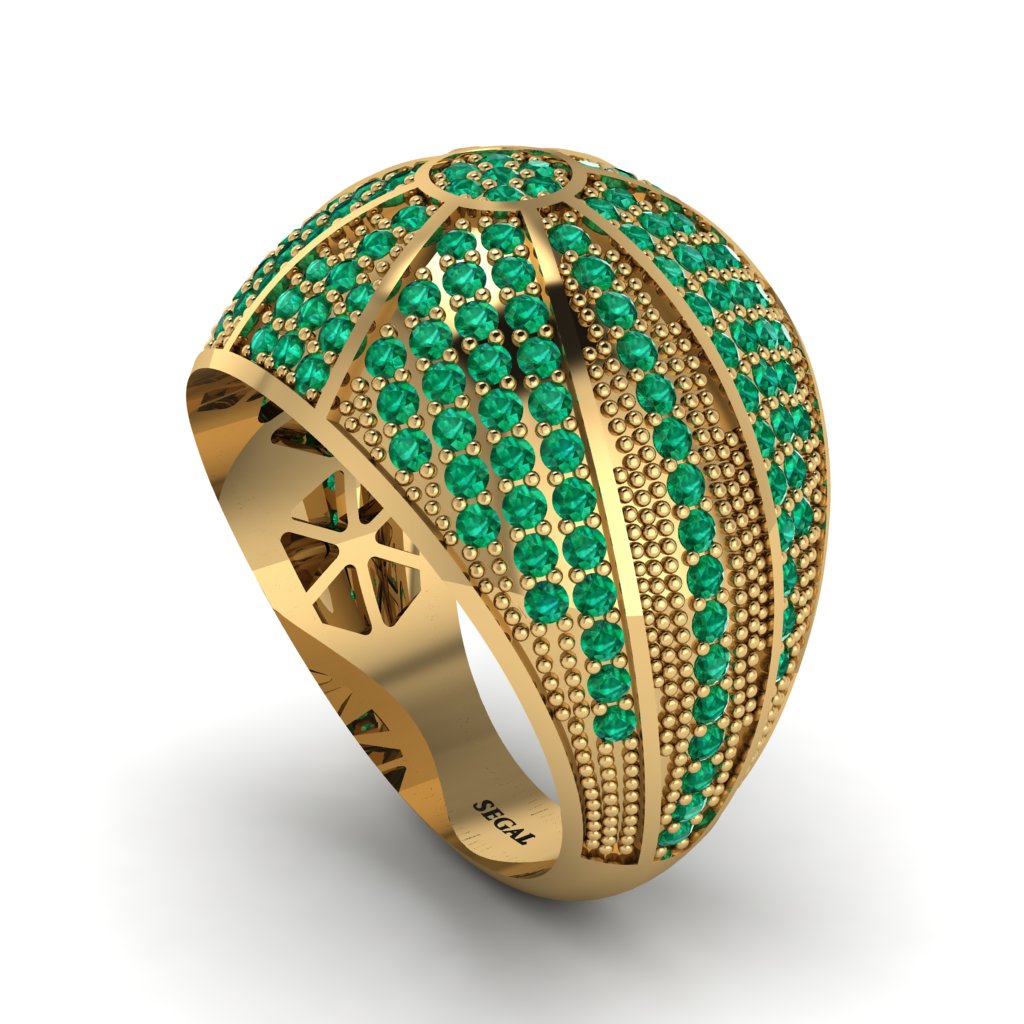 Emerald Imperial Radiance Gold Men's Ring - Fallon No. 4